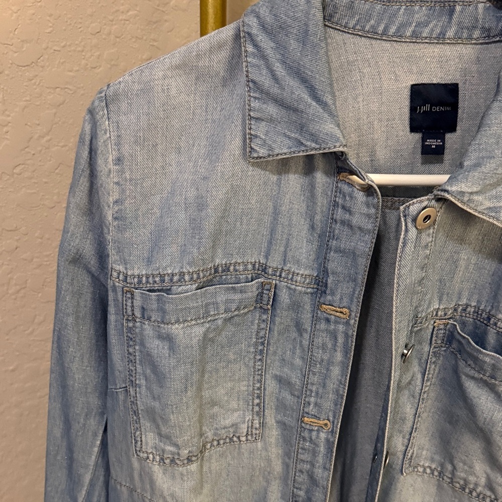 J. Jill Light Blue Jean Jacket - Picture 3 of 6